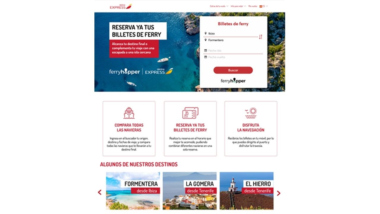 Ferryhopper e Iberia Express se unen y ofrecen la intermodalidad en los destinos insulares a sus clientes k2_items_src_5b614a25660f429d5a157c69d1d61d49